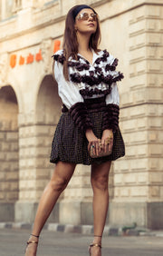 SWAROVSKI CHECKERED BALLOON SKIRT