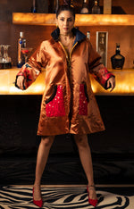 Load image into Gallery viewer, COPPER HAND PAINTED JACKET DRESS
