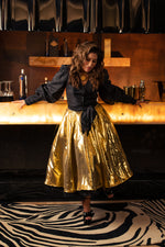 Load image into Gallery viewer, METALLIC WRAP SKIRT
