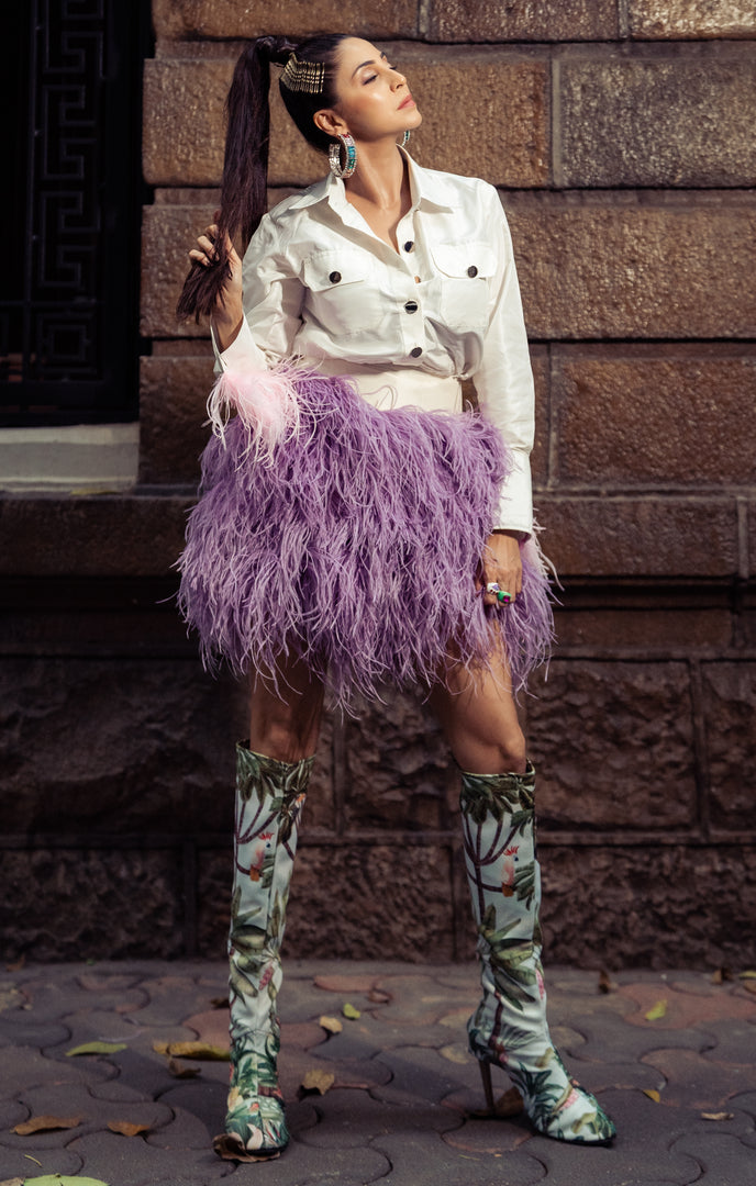 LILAC FEATHER SKIRT