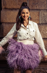 Load image into Gallery viewer, LILAC FEATHER SKIRT
