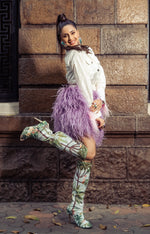 Load image into Gallery viewer, LILAC FEATHER SKIRT
